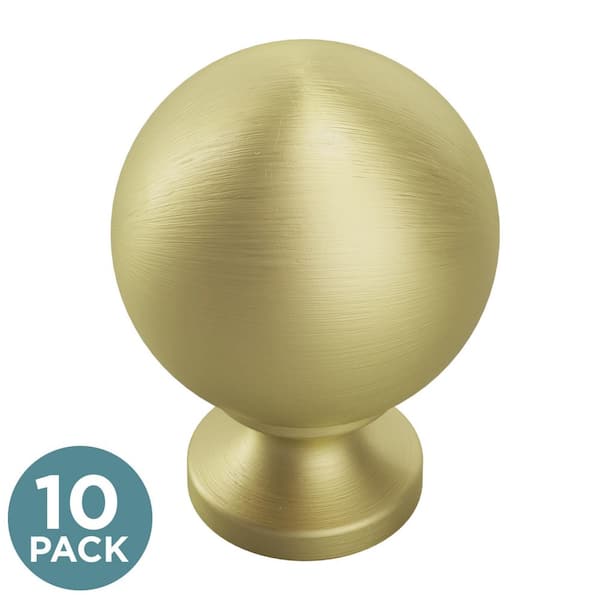 (10-Pack) Orb 1-3/16 in. (30 mm) Modern Gold Round Cabinet Knob