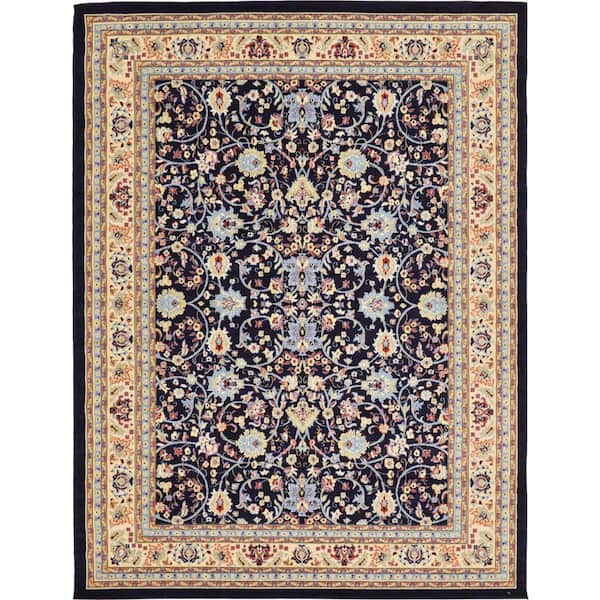 Unique Loom Sialk Hill Washington Navy Blue 9' 0 x 12' 0 Area Rug