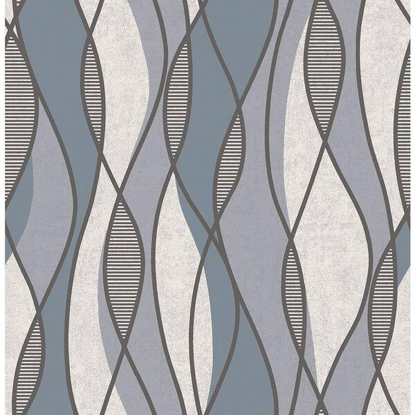 Brewster Gyro Charcoal Swirl Geometric Wallpaper Charcoal Wallpaper Sample