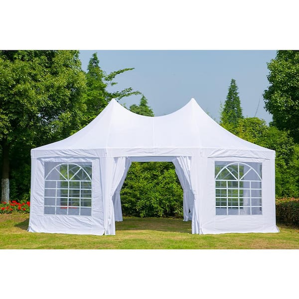 studio Mededogen Verbaasd EROMMY 20 ft. x 15 ft. White Party Tent Gazebo Pavilion, Adjustable  Removable Sidewalls Shelter for Wedding, Garden HWG-007W - The Home Depot