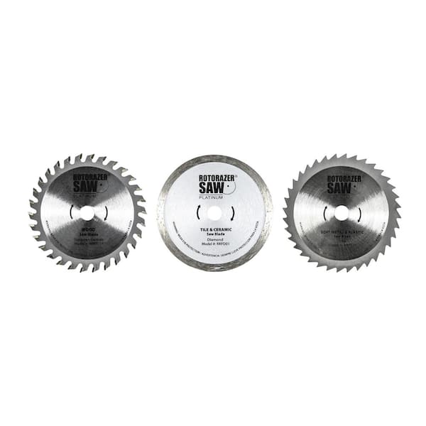 ROTORAZER SAW Official Replacement Saw Blades Set of 3 for Platinum RZ200 and RZ120