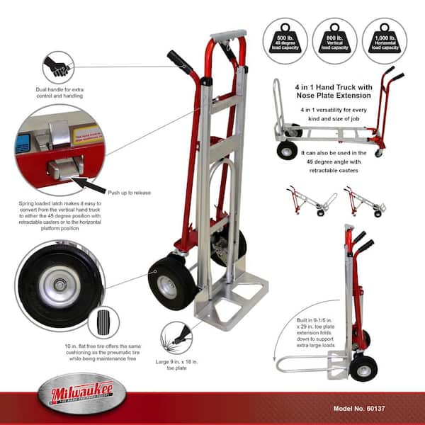 1,000 lbs. Capacity 4-in-1 Hand Truck