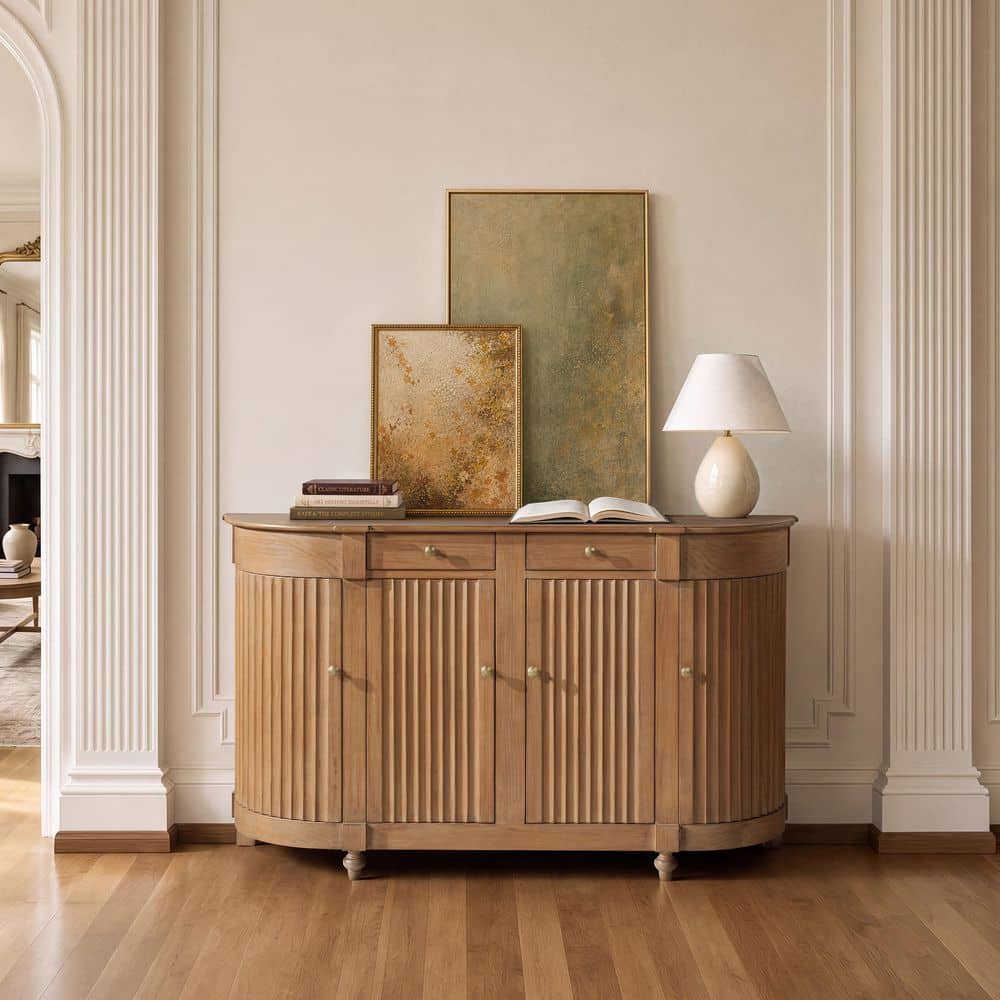 Camille 72 in. Medium Brown Reclaimed Pine Wood Side End Table