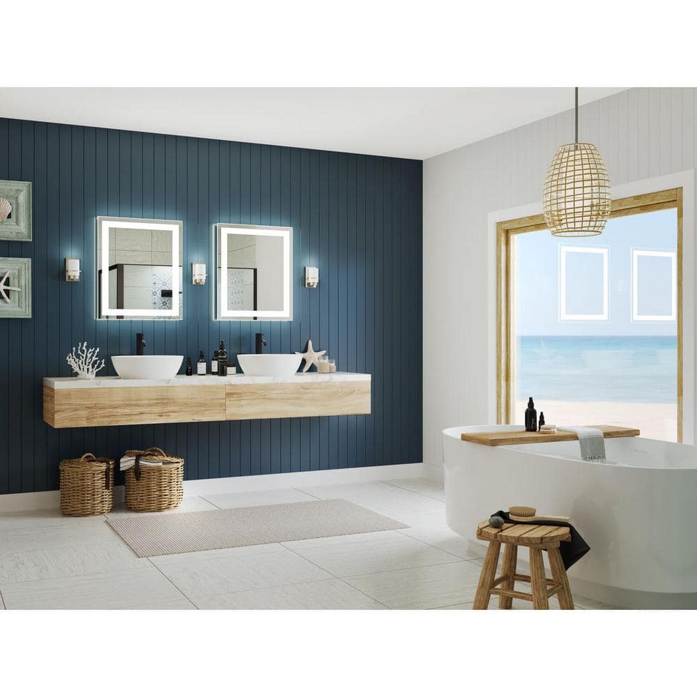 Brushed Nickel Cylinder Vanity Light with Etched Glass Shade