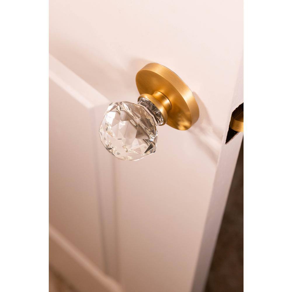Crystal Ball Satin Brass Dummy Door Knob