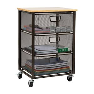 IRIS 4 Drawer Rolling Storage Cart in Black 116827 - The Home Depot