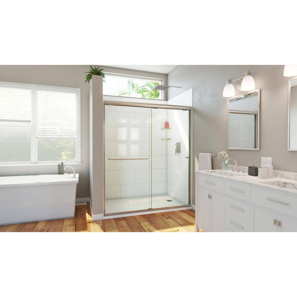 Alliance Pro HV 60" Semi-Frameless Sliding Shower Door with Clear Glass
