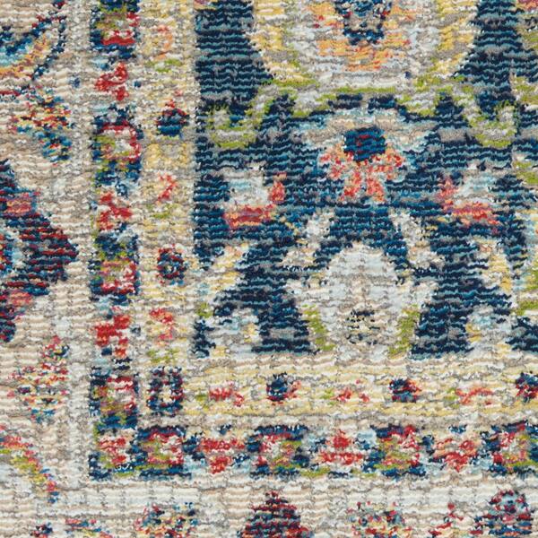 Nourison Global Vintage Traditional Persian Navy Multicolor 4' x 6' Area Rug, 4' x 6' 