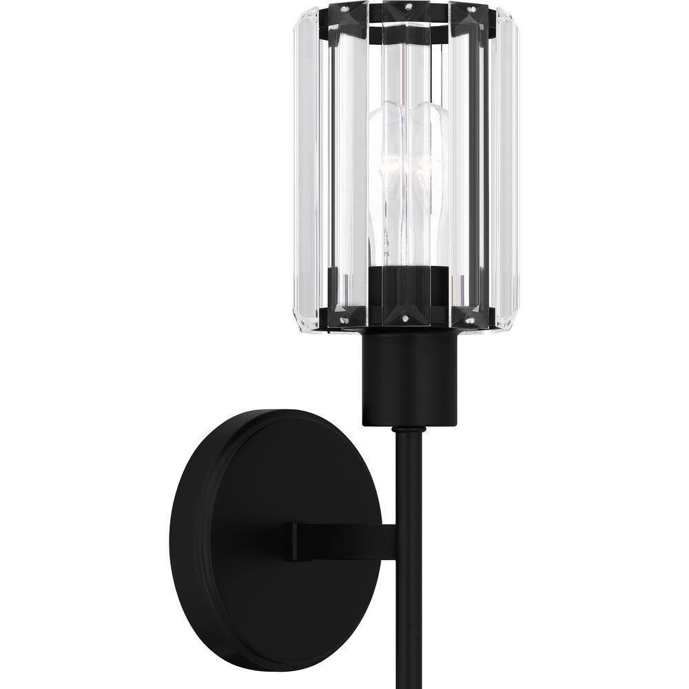 Matte Black Crystal Glass Dimmable Electric Wall Sconce