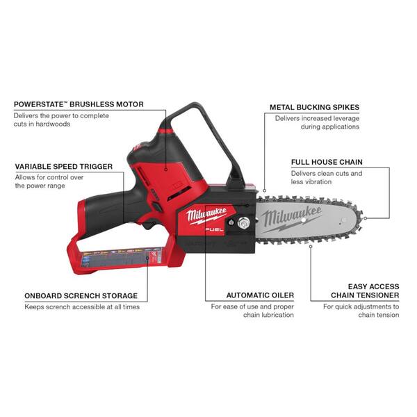 Milwaukee - M12 FUEL 6 in. 12V Lithium-Ion Brushless Electric Cordless Battery Pruning Saw HATCHET w/Pruner Shears, (2) Batteries
