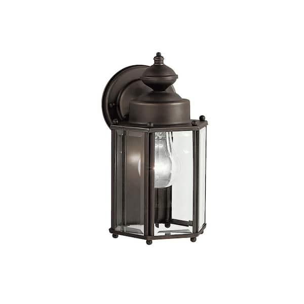 KICHLER Independence 10 in. 1-Light Olde Bronze Outdoor Hardwired Wall Lantern Sconce with No Bulbs Included (1-Pack)