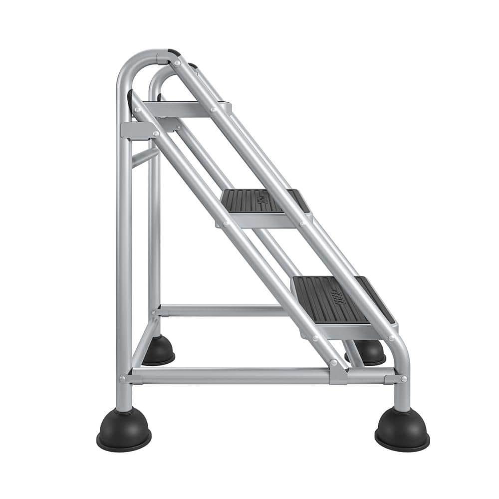 Cosco Platinum & Black 3-Step Rolling Step Stool with Secure Tread