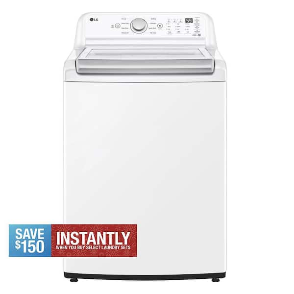 4.8 cu. ft. Top Load Washer in White with 4-way Agitator, NeverRust Drum and TurboDrum Technology