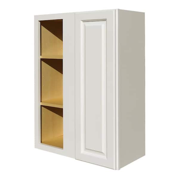 LIFEART CABINETRY Newport Assembled 27x36x12 in. 1-Door Wall Blind Corner Cabinet with 2-Shelves in Classic White