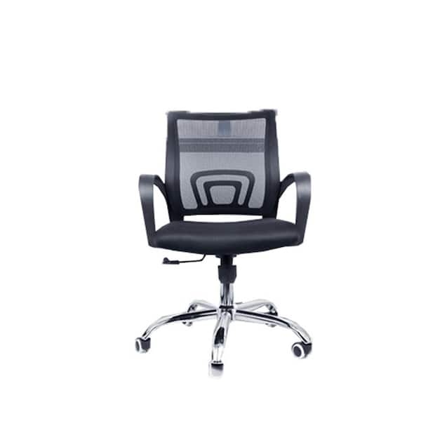 Unbranded Black Mesh Gaming Chairs with Wheels and Arms and Lumbar Support Adjustable Height