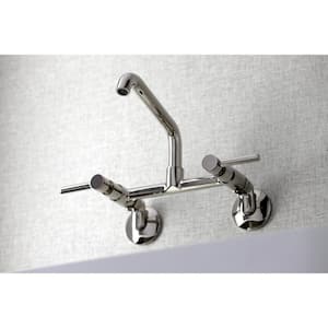 Concord 2-Handle Wall-Mount Kitchen Faucet in Polished Nickel