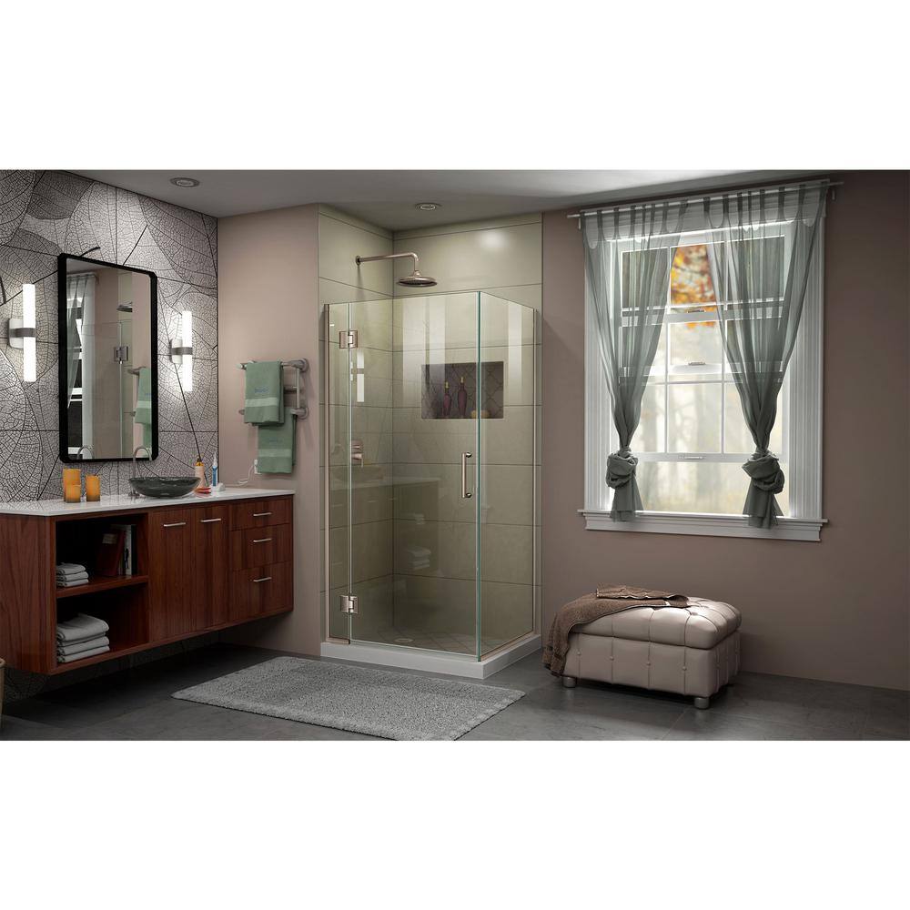 Clear Tempered Glass Frameless Hinged Shower Enclosure with Black Hardware