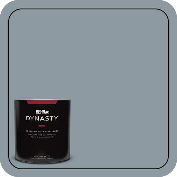 BEHR DYNASTY 1 qt. #N490-4 Teton Blue One-Coat Hide Matte Interior Stain-Blocking Paint and Primer