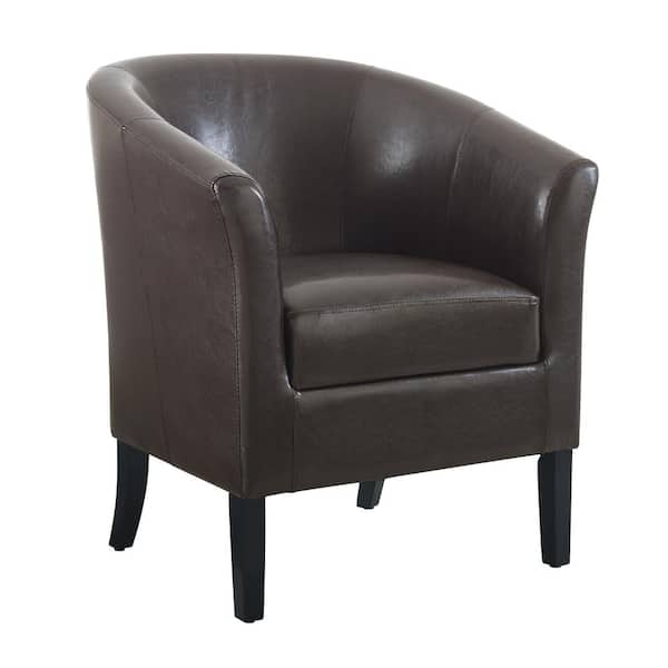 Linon Home Decor Anthony Brown Faux Leather Club Chair