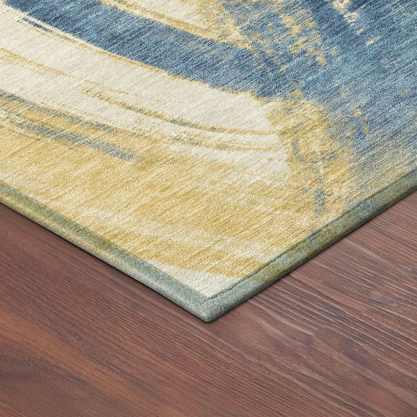 Chantille Machine Washable Indoor/Outdoor Abstract ACN2421 Navy 5 ft. x 7 ft. 6 in. Area Rug