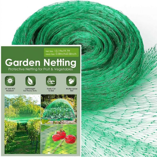 Oyezvary 13 x 20 ft. Bird Netting Plastic Barrier for Garden Plants and ...