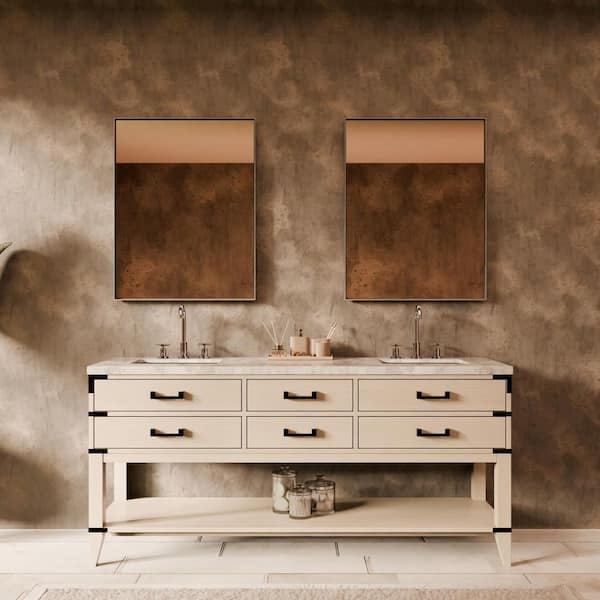 Irvington 72 in. Bath Vanity Cabinet without Top in White Oak Assembled