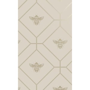 Taupe Honey Comb in GeometricShelf Liner Non- Woven Non-Pasted Design Wallpaper Double Roll (57 sq. ft.)