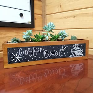 4 in. x 4 in. x 16 in. Succulent Planter Wood Rectangular with Chalkboard Front Planter