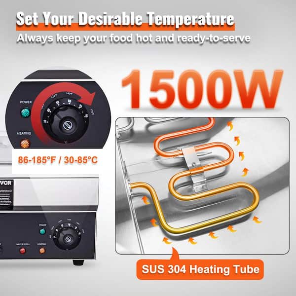 4/3 Electric Food Warmer, 1500W