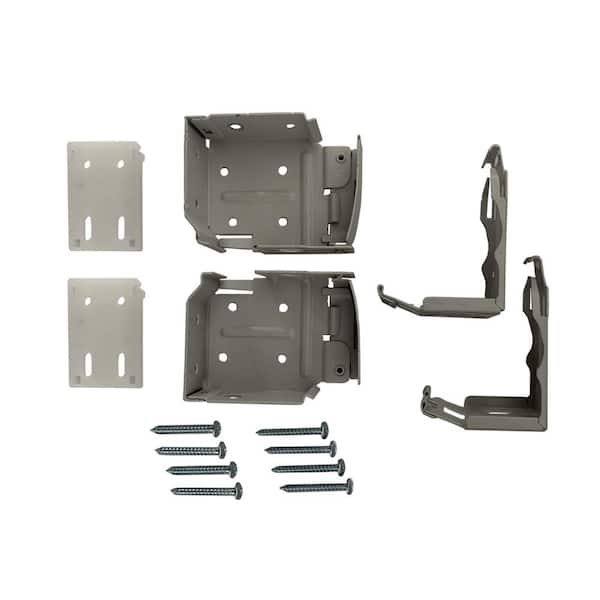 Home Decorators Collection 2.5 in. Cordless Faux Wood Side Mounting Brackets Set in Gray