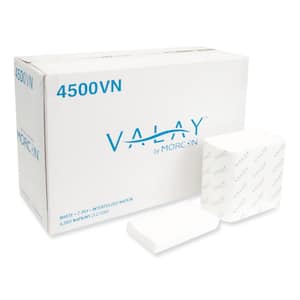 Valay Interfolded Napkins, 2-Ply, 6.5 in. x 8.25 in., White, 500/Pack, 12 Packs/Carton