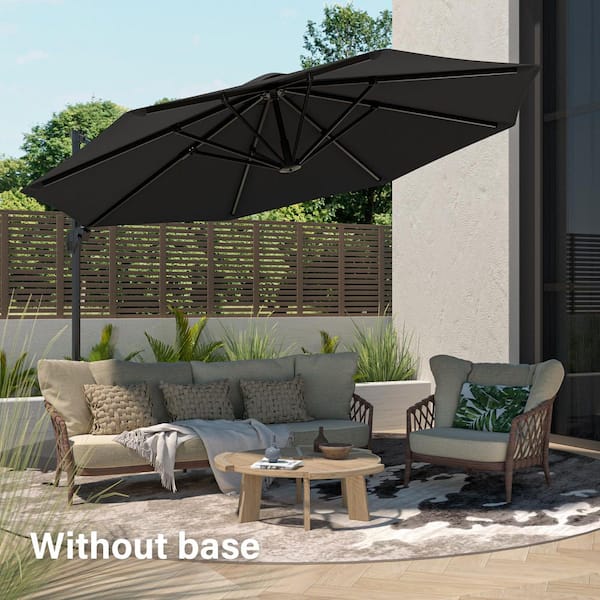 12x8 patio umbrella Outsunny 12'x8' Retractable Patio Awning, UV & Water Resistant Sun Shade, Manual Crank, Light Gray