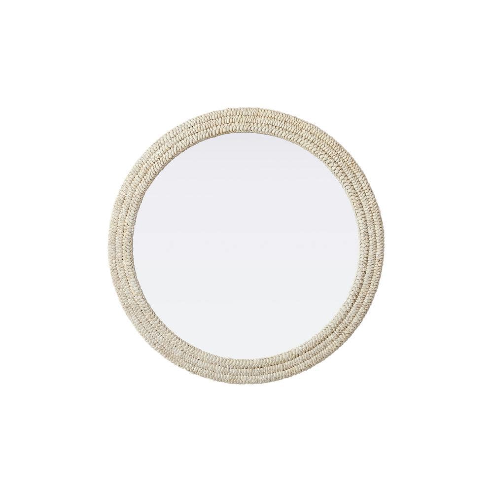 Timeless Home Linen White 42 in. W x 42 in. H Cornhusk Wall Mirror