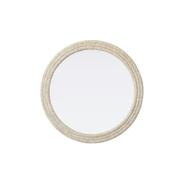 Unbranded Timeless Home Linen White 42 in. W x 42 in. H Cornhusk Wall Mirror