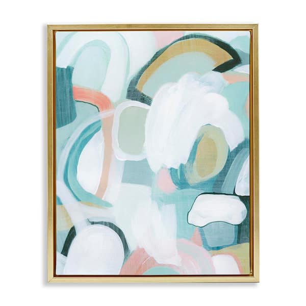 Stupell Industries Pastel Arched Forms by Grace Popp Gold Floater Frame Abstract Graphic Art Print 21 in. x 17 in.