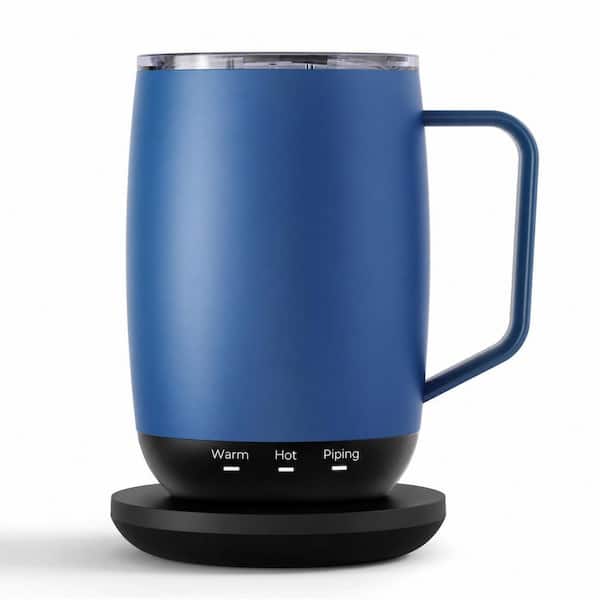 14 oz. Blue Temperature Control Heated Coffee Mug with Lid, 3-Modes, Auto Shut-Off and Charging Coaster
