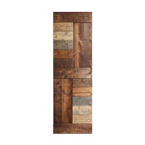 S Series 30 in. x 84 in. Multi Color Knotty Pine Wood Barn Door Slab
