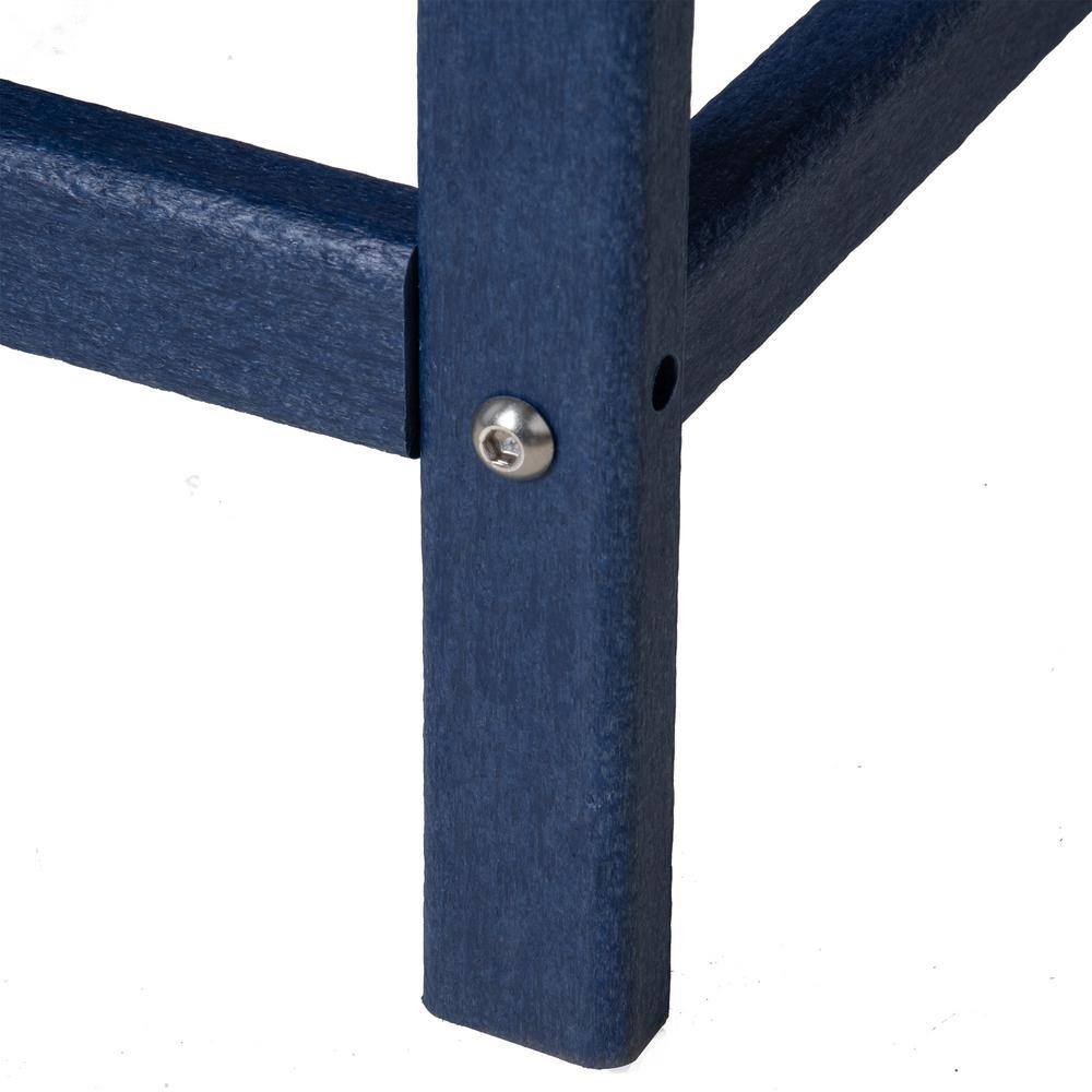 Blue HDPE Plastic Square Outdoor Side Table