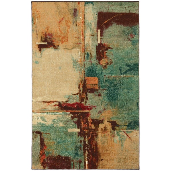 Mohawk Home Aqua Fusion Multi 5 ft. x 8 ft. Abstract Area Rug