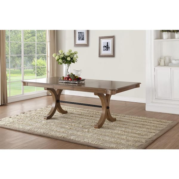 Acme Furniture Rocky Dining Table, Gray Oak. (Chairs