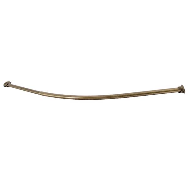 Kingston Brass Edenscape 47 in. to 60 in. Stainless Steel Adjustable Curved Shower Curtain Rod in Antique Brass