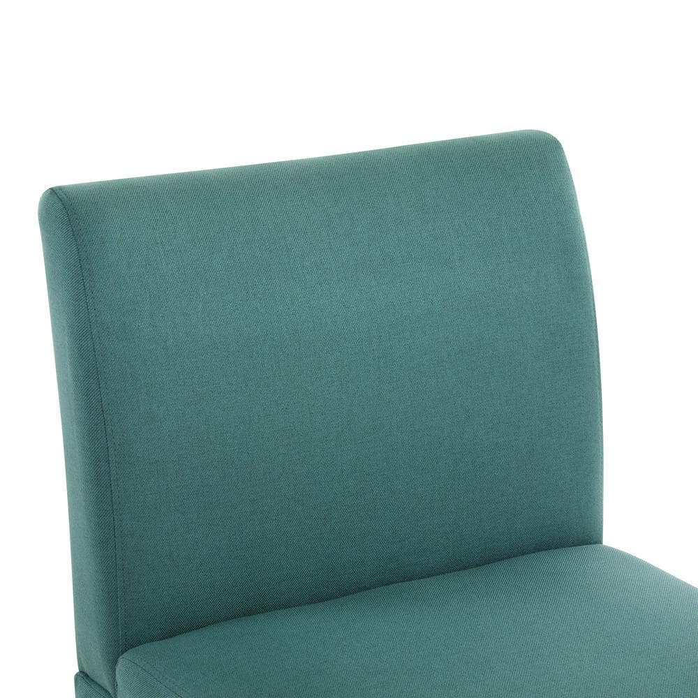 Dark Teal and Matte Black Handcrafted Rubberwood Slipper Chair
