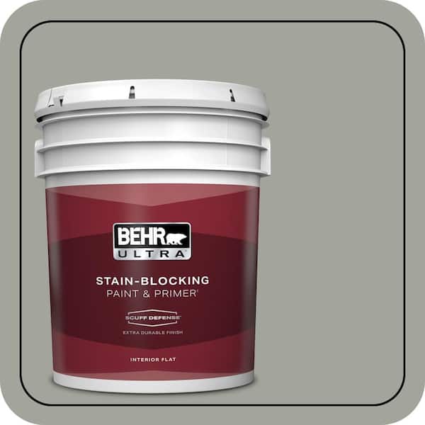 BEHR ULTRA 5 gal. #N380-4 Strong Winds Extra Durable Flat Interior Paint & Primer
