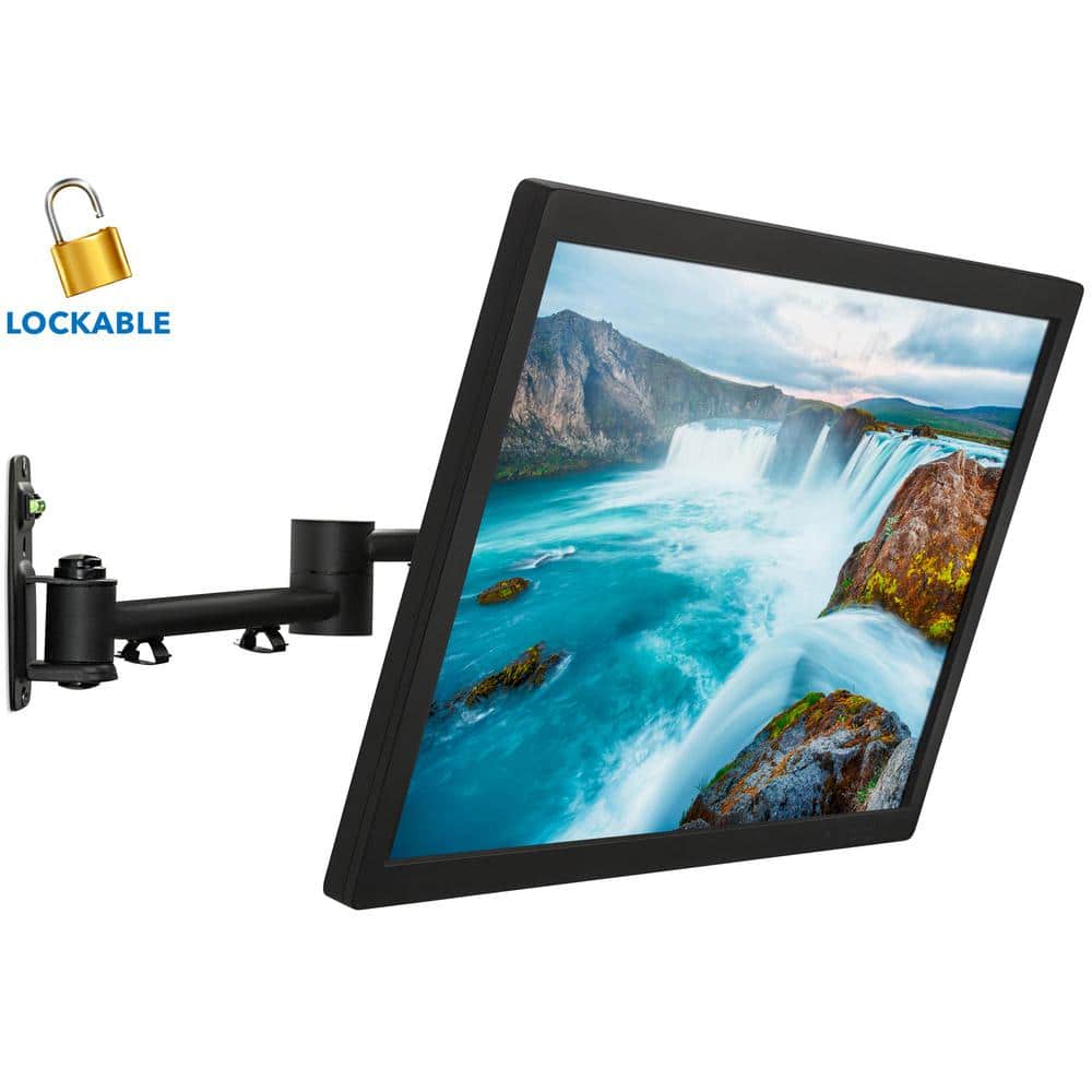 Black Steel Full Motion TV Wall Mount for 13"-42" Screens