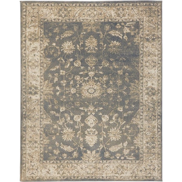 Home Decorators Collection Old Treasures Blue/Cream 5 ft. x 7 ft. Area Rug