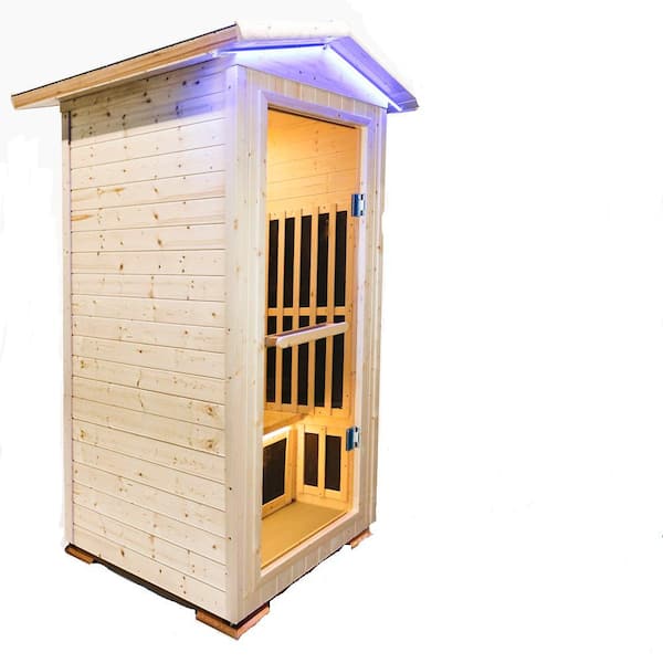Cesicia Indoor/Outdoor Useable 1-Person Sauna with 7 Carbon FAR Infrared Heaters