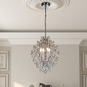 New Orleans 4 -Light Clear Unique/Statement Geometric Chandelier with Crystal Accents