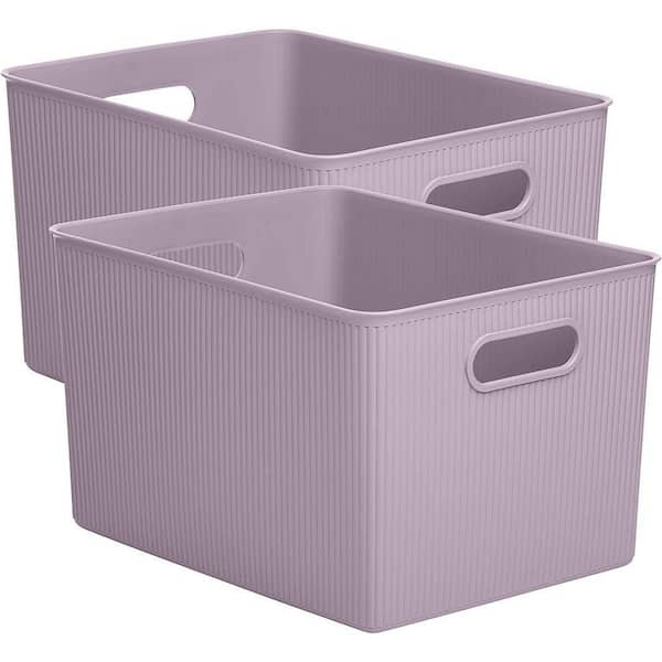 23 Qt. Plastic Storage Bin, Set of 2, Lilac