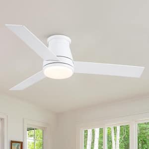 48 in. Indoor Lowe Profile White Ceiling Fan with Dimmable Integrated LED and Remote Control