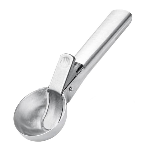 Stainless Steel Silver Ice Cream Scoop with Trigger and Ergonomic Handle for Ice Cream Fruit Cookie 1 Piece